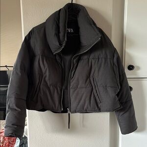 Zara Charcoal Puffer Jacket